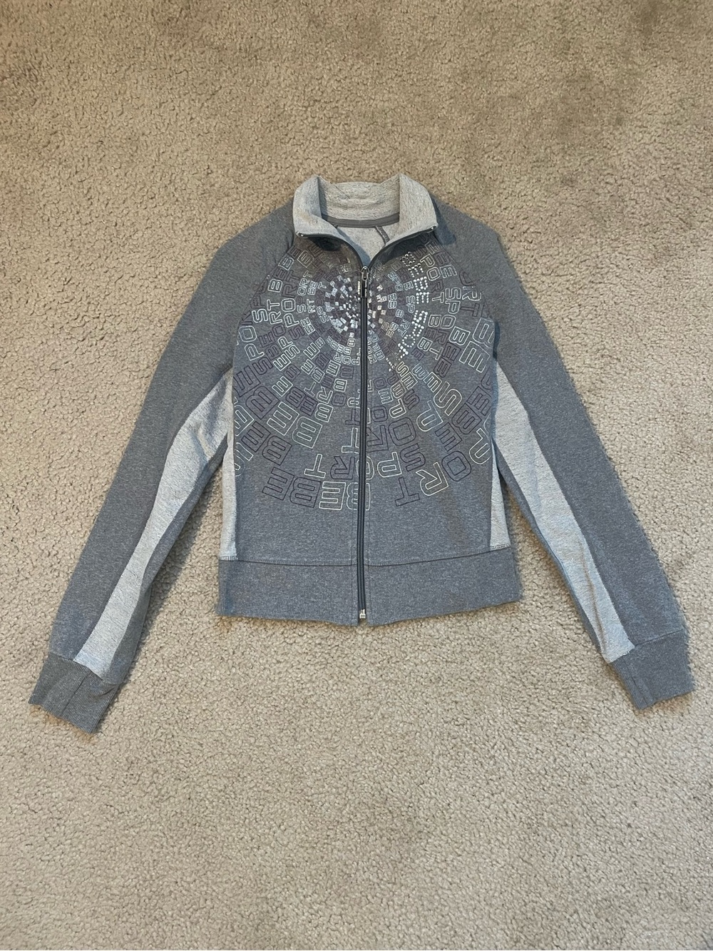 bebe Gray Sweatsuit with Graphic Accent